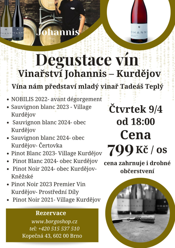 Degustace vinařství Johannis - Kurdějov
